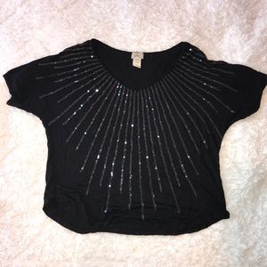 Black sequin top XL